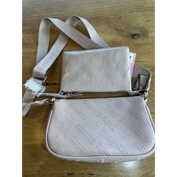 NWT Juicy Couture Double Trouble Crossbody - ‎ Dusty Blush Small Double Handbag - Picture 3 of 5